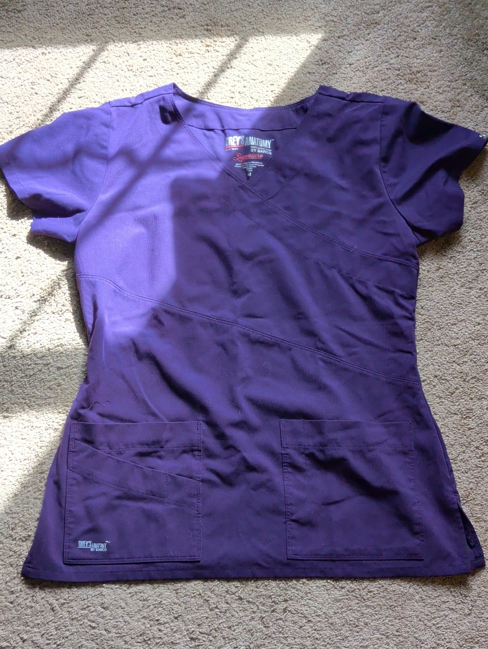 Grey's Anatomy Deep Purple/Eggplant V-Neck Scrub Top
